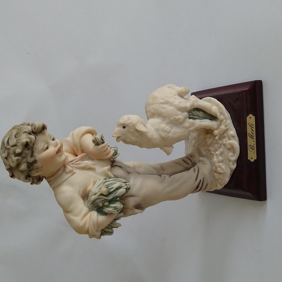 Capodimonte Other - Capodimonte Boy with Lamb Figurine Sculpture B. Merli Italy signed